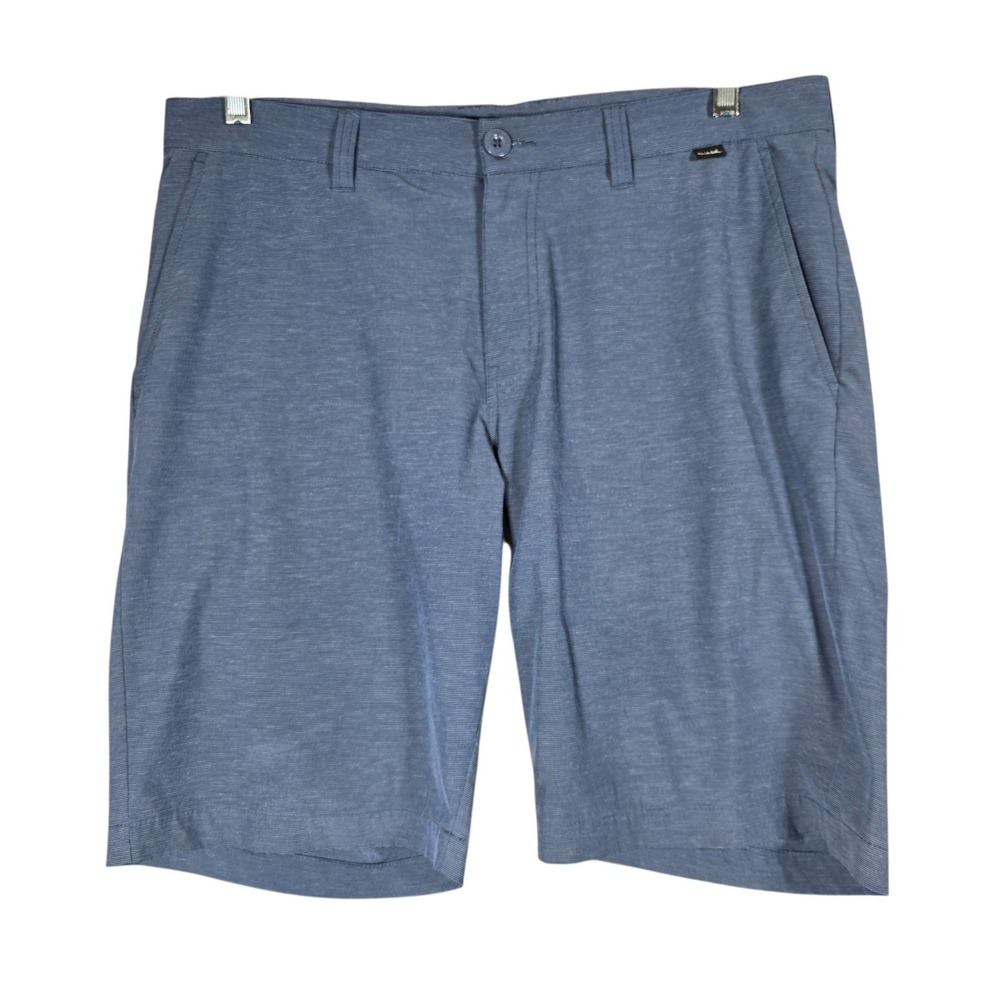 TravisMathew Beck Golf Shorts Mens 34 Blue Striped Flat Front Performance